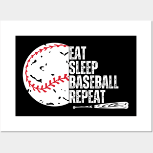 Eat Sleep Baseball Repeat Posters and Art